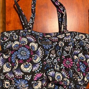 Vera Bradley Women's Floral Tote Bag - Black and Blue